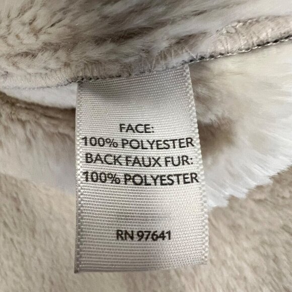 J.Jill Faux Suede Coat Faux Fur Lining Button Up Brown/Cream Size Medium - Picture 9 of 9